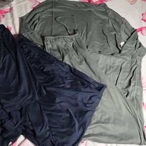 Women's Relaxed Fit Loungewear Set - Green and Navy